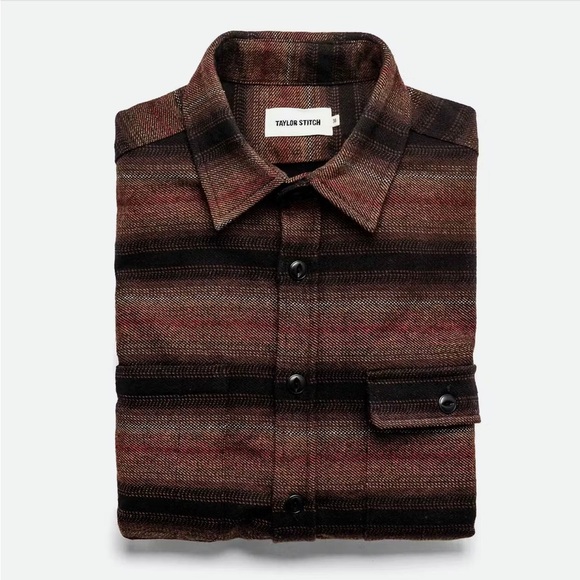 Taylor Stitch Moto Utility Shirt Sunset Stripe 38 /S - Picture 5 of 9